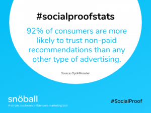 Social Proof stats - non paid recommendations