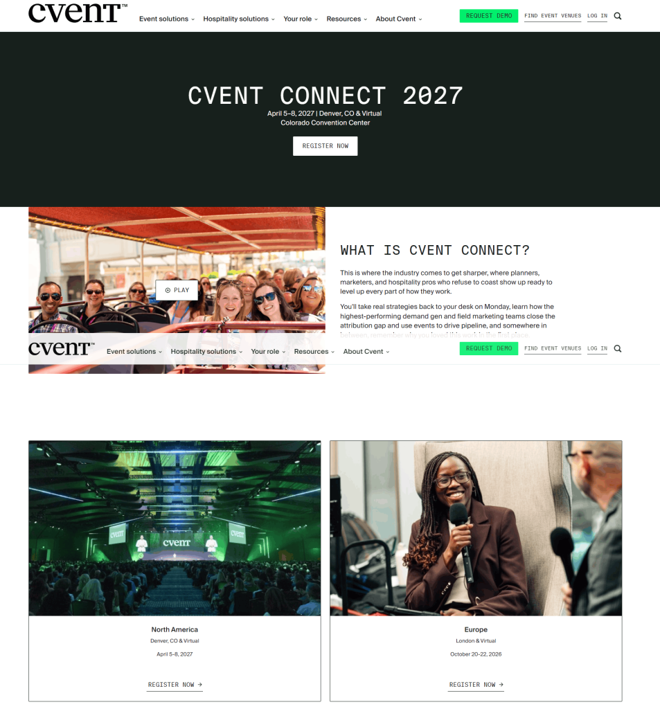 Cvent Connect 2027 landing page
