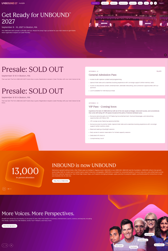Unbound 2027 landing page
