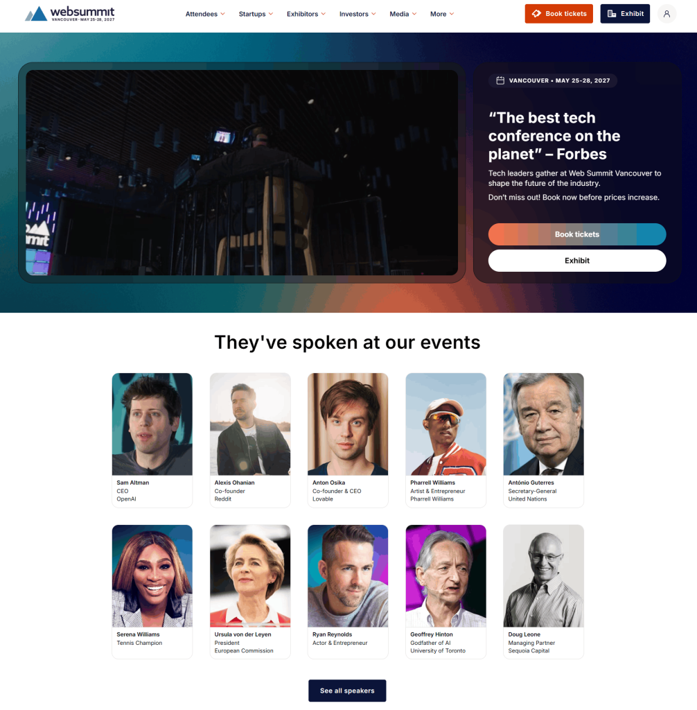 Websummit 2027 landing page