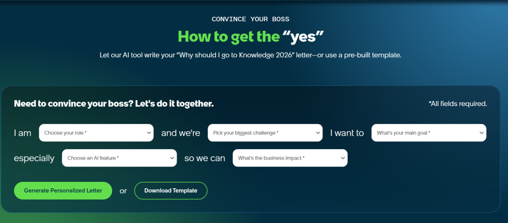 ServiceNow Convince Your Boss Page