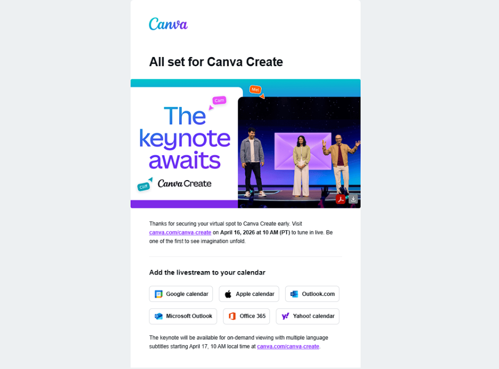 Canva Create email