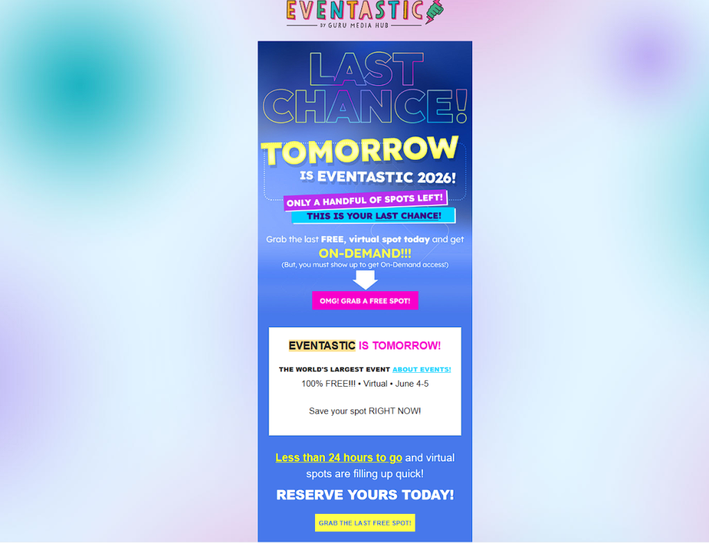 Eventastic Reminder Email