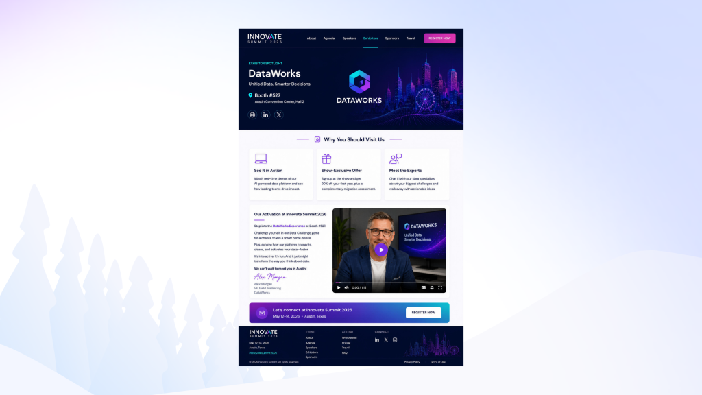 Personalized Exhibitor Landing Page