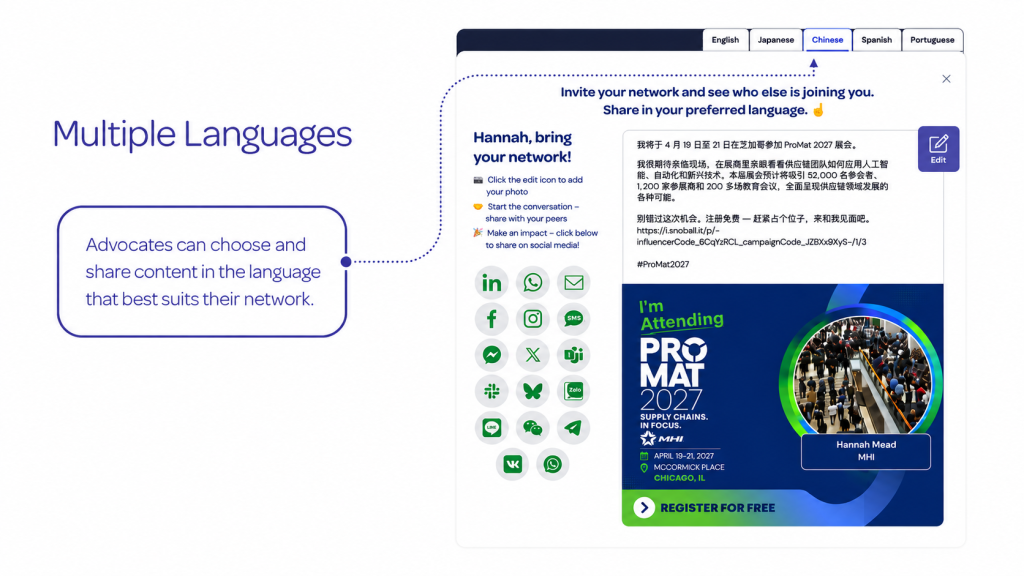 Snoflex multilingual sharing